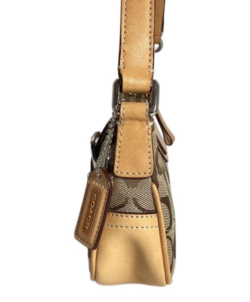 COACH（コーチ）COACH (コーチ) COACH　シグネチャー　ミニハンドバッグ ブラウンの古着・服飾アイテム
