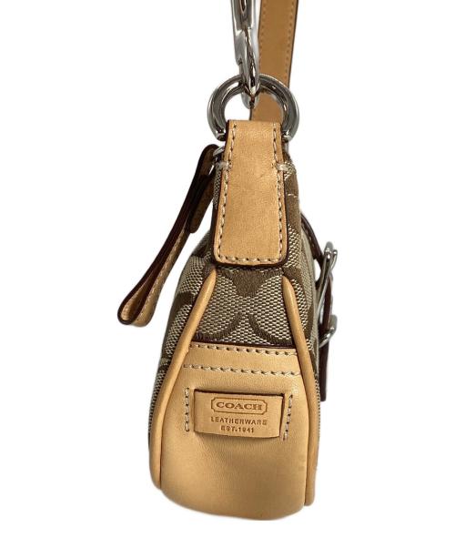 COACH（コーチ）COACH (コーチ) COACH　シグネチャー　ミニハンドバッグ ブラウンの古着・服飾アイテム
