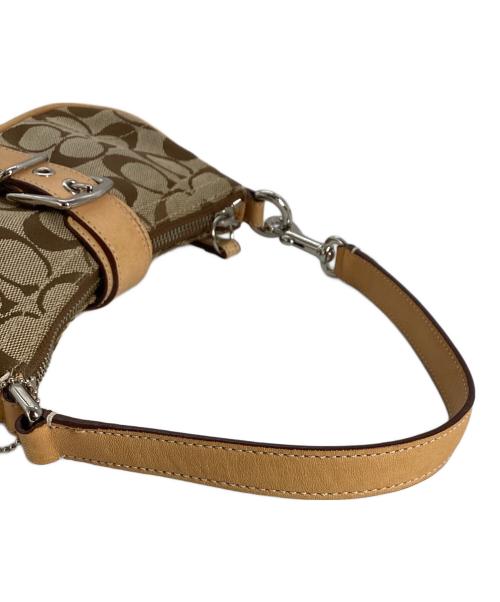 COACH（コーチ）COACH (コーチ) COACH　シグネチャー　ミニハンドバッグ ブラウンの古着・服飾アイテム