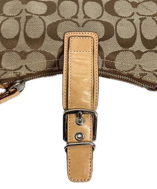 COACH（コーチ）COACH (コーチ) COACH　シグネチャー　ミニハンドバッグ ブラウンの古着・服飾アイテム