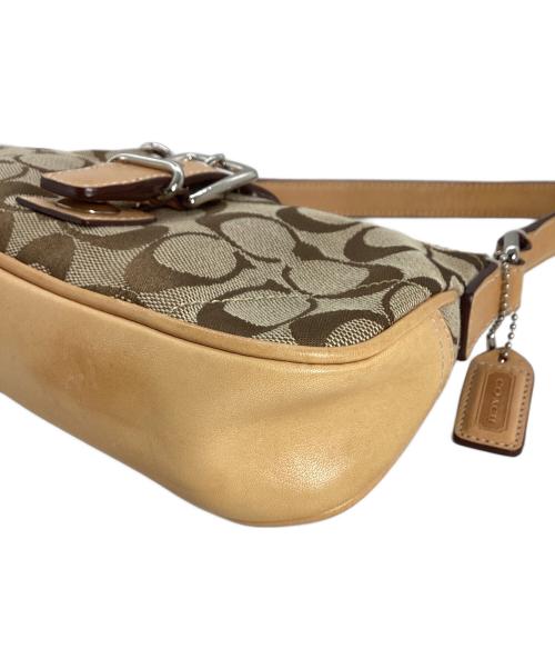 COACH（コーチ）COACH (コーチ) COACH　シグネチャー　ミニハンドバッグ ブラウンの古着・服飾アイテム
