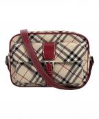 BURBERRY BLUE LABELバーバリー ブルー レーベル）の古着「BURBERRY BLUE LABEL　ショルダーバッグ」｜ベージュ×レッド
