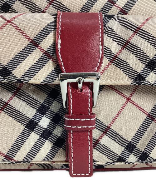 BURBERRY BLUE LABEL（バーバリー ブルー レーベル）BURBERRY BLUE LABEL (バーバリー ブルー レーベル) BURBERRY BLUE LABEL　ショルダーバッグ ベージュ×レッドの古着・服飾アイテム