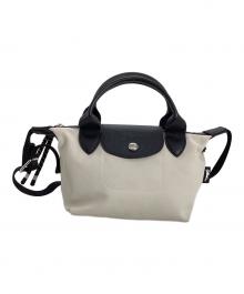 LONGCHAMP（ロンシャン）の古着「LONGCHAMP　プリアージュ エナジ」｜ブラック×アイボリー