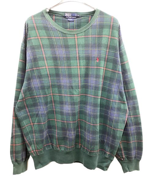 POLO RALPH LAUREN（ポロ・ラルフローレン）POLO RALPH LAUREN (ポロ・ラルフローレン) チェックスウェット グリーン サイズ:XLの古着・服飾アイテム