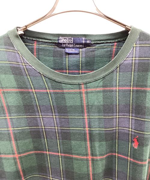 POLO RALPH LAUREN（ポロ・ラルフローレン）POLO RALPH LAUREN (ポロ・ラルフローレン) チェックスウェット グリーン サイズ:XLの古着・服飾アイテム