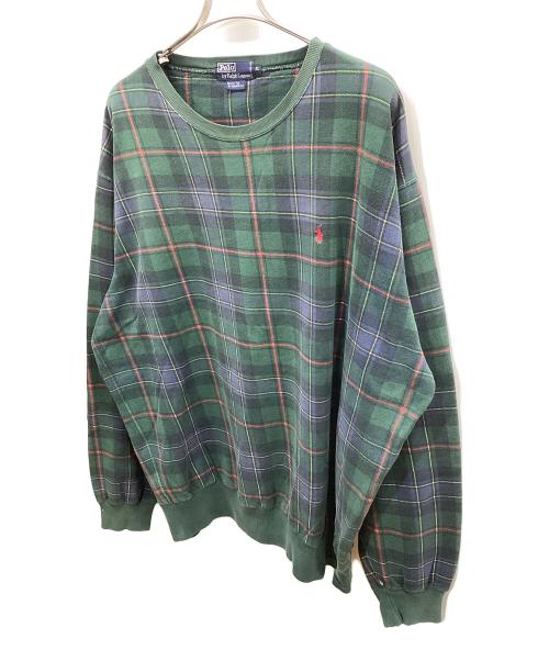 POLO RALPH LAUREN（ポロ・ラルフローレン）POLO RALPH LAUREN (ポロ・ラルフローレン) チェックスウェット グリーン サイズ:XLの古着・服飾アイテム