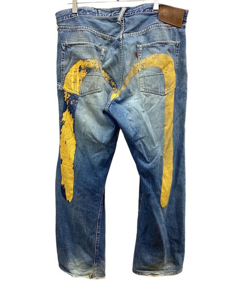 EVISU（エヴィス）EVISU (エヴィス) ダメージデニムパンツ ブルー サイズ:96cm（W38）の古着・服飾アイテム