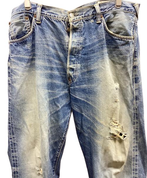 EVISU（エヴィス）EVISU (エヴィス) ダメージデニムパンツ ブルー サイズ:96cm（W38）の古着・服飾アイテム