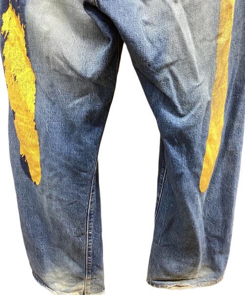 EVISU（エヴィス）EVISU (エヴィス) ダメージデニムパンツ ブルー サイズ:96cm（W38）の古着・服飾アイテム