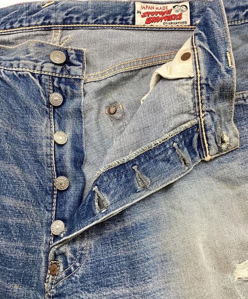 EVISU（エヴィス）EVISU (エヴィス) ダメージデニムパンツ ブルー サイズ:96cm（W38）の古着・服飾アイテム