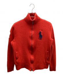 POLO RALPH LAUREN（ポロ・ラルフローレン）の古着「厚手ジップニット」｜レッド