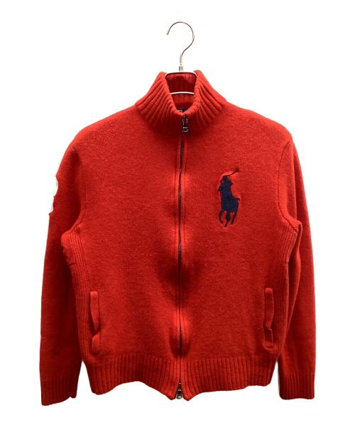 POLO RALPH LAUREN（ポロ・ラルフローレン）POLO RALPH LAUREN (ポロ・ラルフローレン) 厚手ジップニット レッド サイズ:XLの古着・服飾アイテム