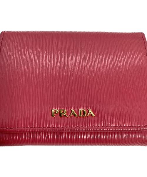 PRADA（プラダ）PRADA (プラダ) PRADA 3つ折り財布 ピンクの古着・服飾アイテム