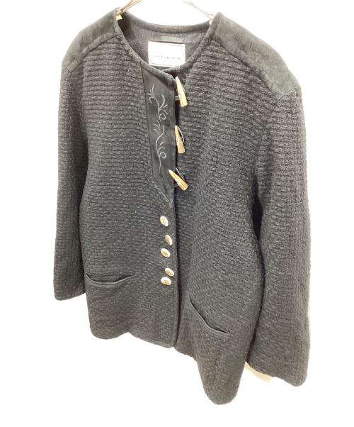 steinbock（スタインボック）steinbock (スタインボック) ノーカラーコート ブラック サイズ:42の古着・服飾アイテム
