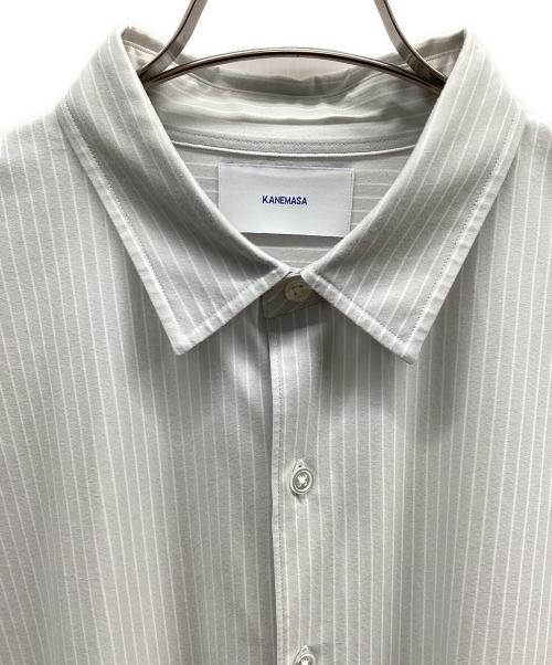 KANEMASA PHIL.（カネマサフィル）KANEMASA PHIL. (カネマサフィル) LONDON STRIPE DRESS JERSEY SHIRT グレー サイズ:3の古着・服飾アイテム
