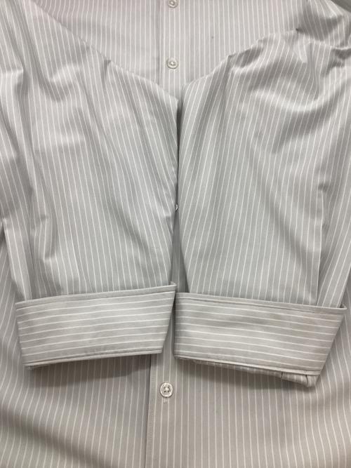 KANEMASA PHIL.（カネマサフィル）KANEMASA PHIL. (カネマサフィル) LONDON STRIPE DRESS JERSEY SHIRT グレー サイズ:3の古着・服飾アイテム