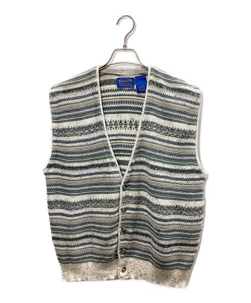 PENDLETON（ペンドルトン）PENDLETON (ペンドルトン) ベスト ベージュ×グリーン サイズ:Mの古着・服飾アイテム