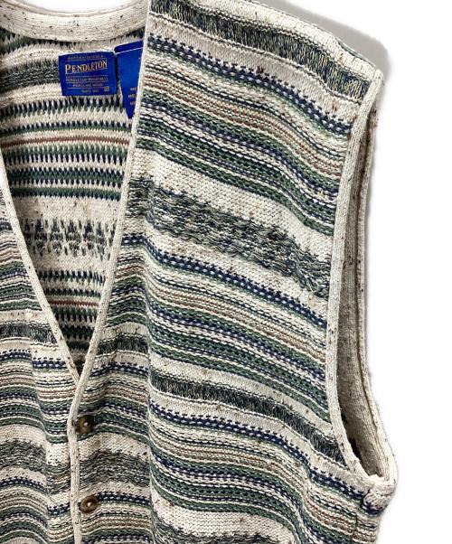 PENDLETON（ペンドルトン）PENDLETON (ペンドルトン) ベスト ベージュ×グリーン サイズ:Mの古着・服飾アイテム