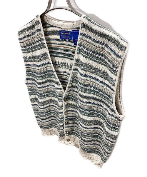 PENDLETON（ペンドルトン）PENDLETON (ペンドルトン) ベスト ベージュ×グリーン サイズ:Mの古着・服飾アイテム