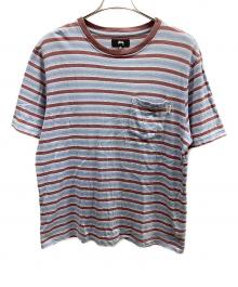 stussy（ステューシー）の古着「半袖カットソー」｜ブルー×レッド