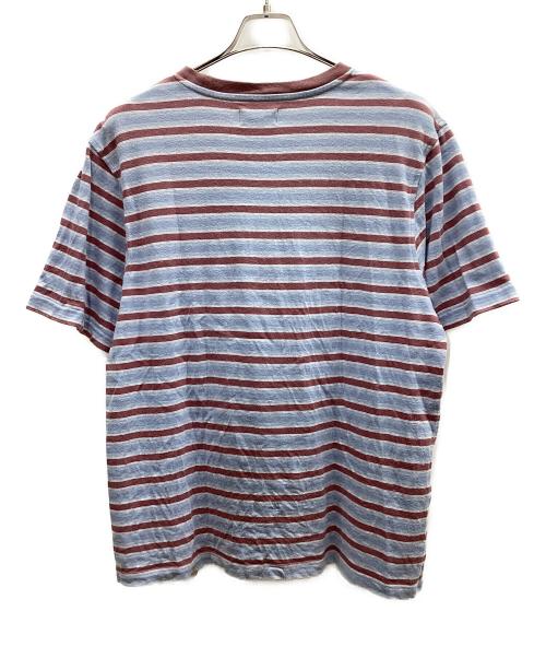 stussy（ステューシー）stussy (ステューシー) 半袖カットソー ブルー×レッド サイズ:Mの古着・服飾アイテム