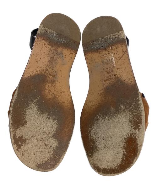 MIU MIU（ミュウミュウ）MIU MIU (ミュウミュウ) ビジューフラットサンダル ブラウン サイズ:37　1/2の古着・服飾アイテム