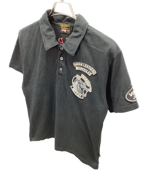VANSON（バンソン）VANSON (バンソン) ポロシャツ ブラック サイズ:Ｌの古着・服飾アイテム