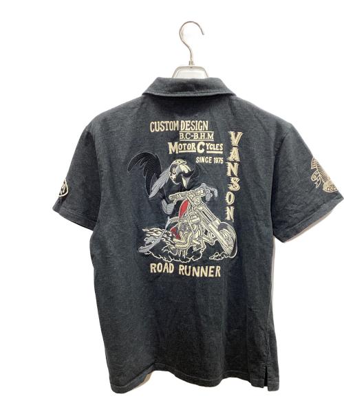 VANSON（バンソン）VANSON (バンソン) ポロシャツ ブラック サイズ:Lの古着・服飾アイテム