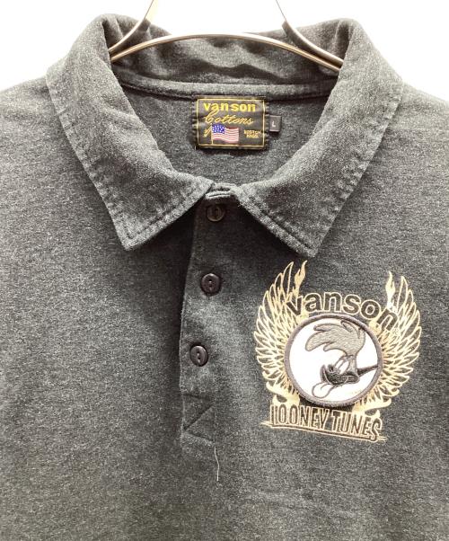 VANSON（バンソン）VANSON (バンソン) ポロシャツ ブラック サイズ:Lの古着・服飾アイテム