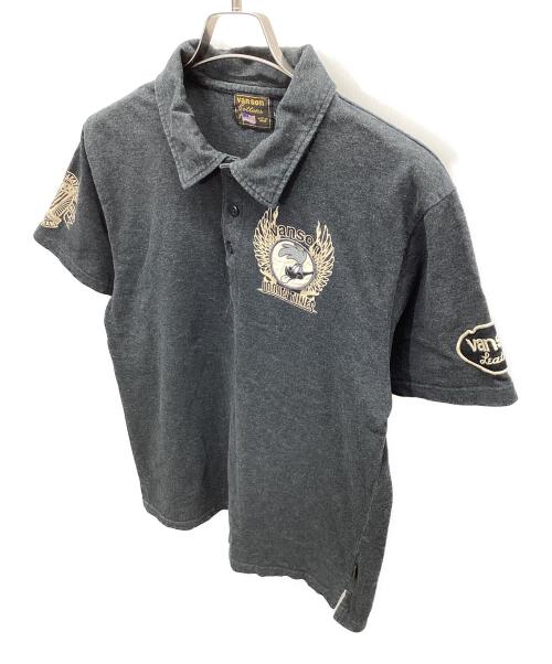 VANSON（バンソン）VANSON (バンソン) ポロシャツ ブラック サイズ:Lの古着・服飾アイテム