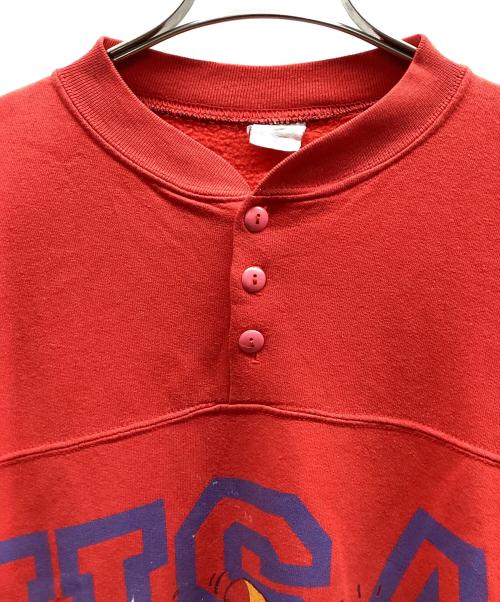 SNOOPY（スヌーピー）SNOOPY (スヌーピー) ハーフスナップスウェット レッド サイズ:不明の古着・服飾アイテム