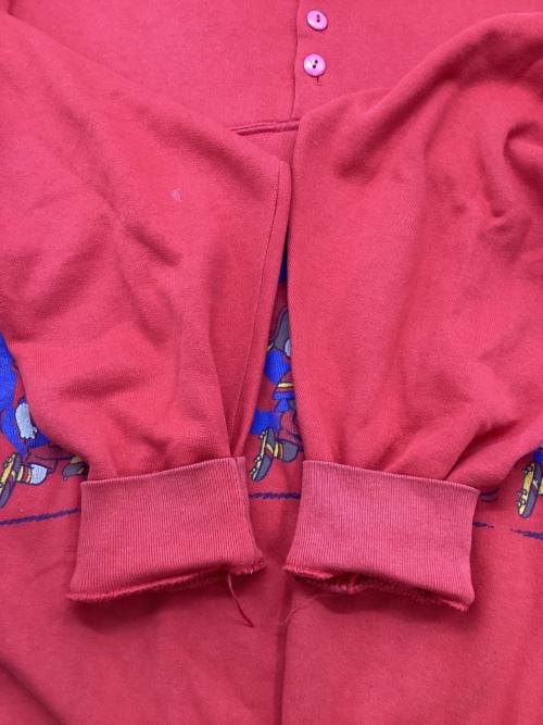 SNOOPY（スヌーピー）SNOOPY (スヌーピー) ハーフスナップスウェット レッド サイズ:不明の古着・服飾アイテム