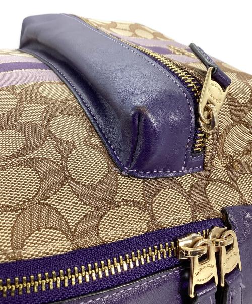 COACH（コーチ）COACH (コーチ) リュック ベージュ×パープルの古着・服飾アイテム