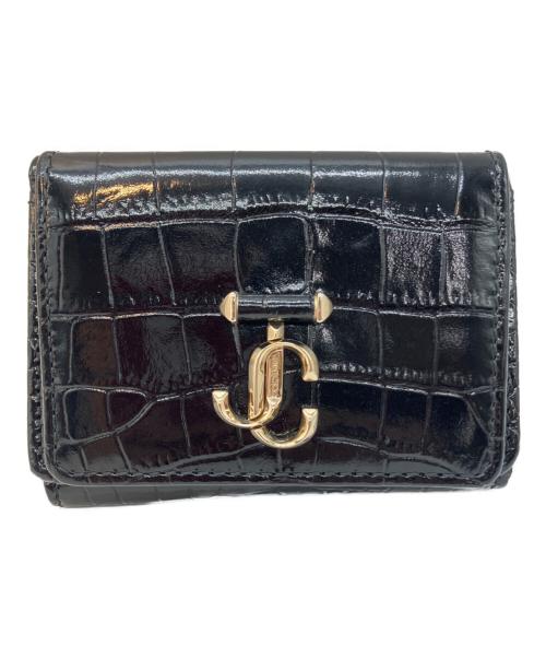 JIMMY CHOO（ジミーチュウ）JIMMY CHOO (ジミーチュウ) 3つ折り財布 ブラックの古着・服飾アイテム