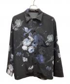 LAD MUSICIANラッドミュージシャン）の古着「ラッドミュージシャン　DECHINE PAJAMA SHIRT INKJET FLOWER」｜ブラック