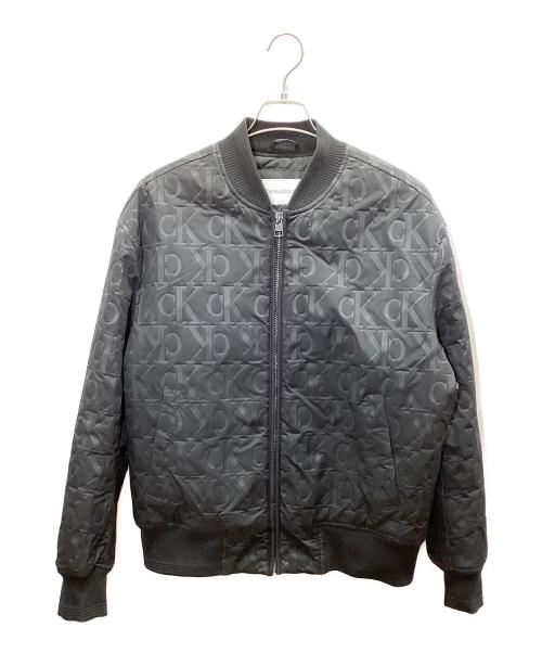 Calvin Klein Jeans（カルバンクラインジーンズ）Calvin Klein Jeans (カルバンクラインジーンズ) モノグラムボンバージャケット ブラック サイズ:Mの古着・服飾アイテム