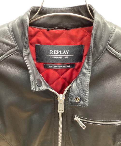 REPLAY（リプレイ）REPLAY (リプレイ) ラムレザージャケット ブラック サイズ:Mの古着・服飾アイテム