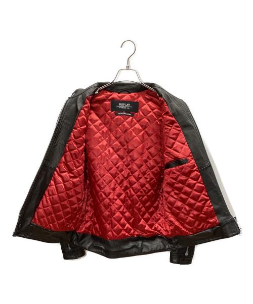 REPLAY（リプレイ）REPLAY (リプレイ) ラムレザージャケット ブラック サイズ:Mの古着・服飾アイテム