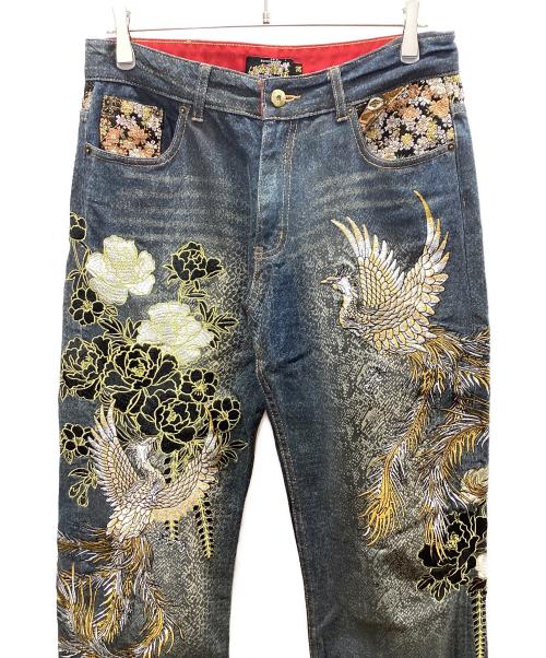 仏喜羅坊（ブッキラボウ）仏喜羅坊 (ブッキラボウ) デニムパンツ ブルー サイズ:34の古着・服飾アイテム
