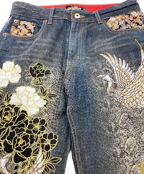 仏喜羅坊（ブッキラボウ）仏喜羅坊 (ブッキラボウ) デニムパンツ ブルー サイズ:34の古着・服飾アイテム