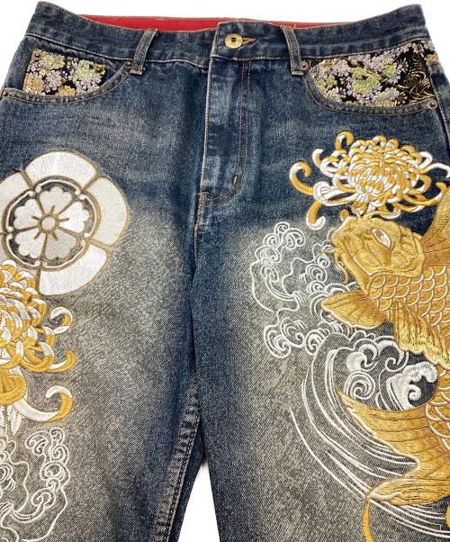仏喜羅坊（ブッキラボウ）仏喜羅坊 (ブッキラボウ) デニムパンツ ブルー サイズ:32の古着・服飾アイテム