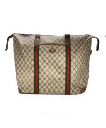 GUCCI（グッチ）の古着「グッチ　GGスプリーム　シェリーライン　ボストンバッグ」｜ブラウン