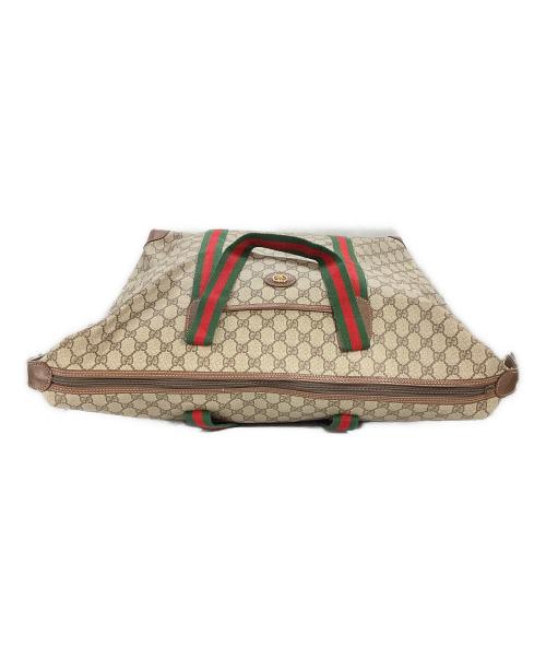 GUCCI（グッチ）GUCCI (グッチ) グッチ　GGスプリーム　シェリーライン　ボストンバッグ ブラウンの古着・服飾アイテム
