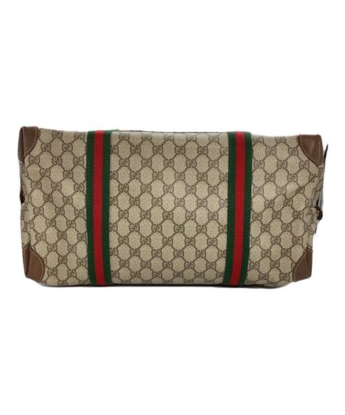 GUCCI（グッチ）GUCCI (グッチ) グッチ　GGスプリーム　シェリーライン　ボストンバッグ ブラウンの古着・服飾アイテム