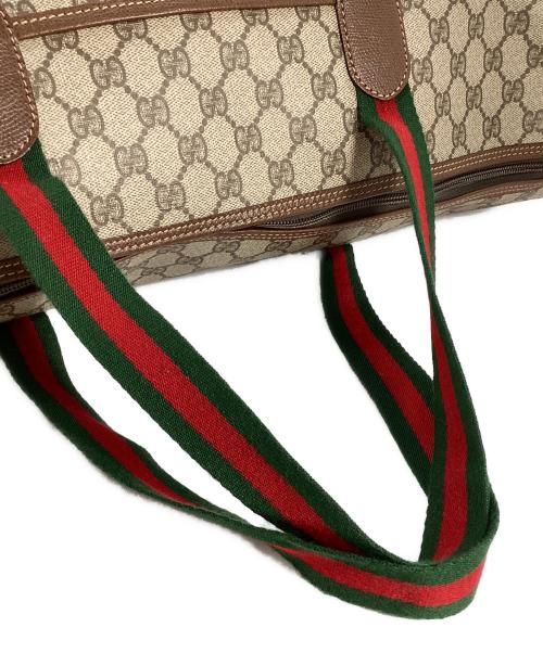 GUCCI（グッチ）GUCCI (グッチ) グッチ　GGスプリーム　シェリーライン　ボストンバッグ ブラウンの古着・服飾アイテム