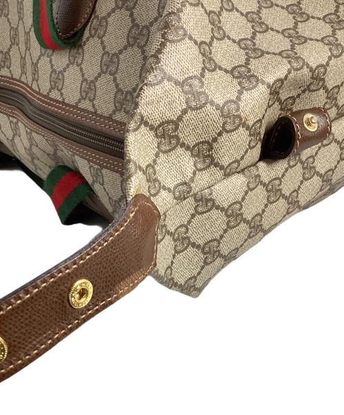 GUCCI（グッチ）GUCCI (グッチ) グッチ　GGスプリーム　シェリーライン　ボストンバッグ ブラウンの古着・服飾アイテム