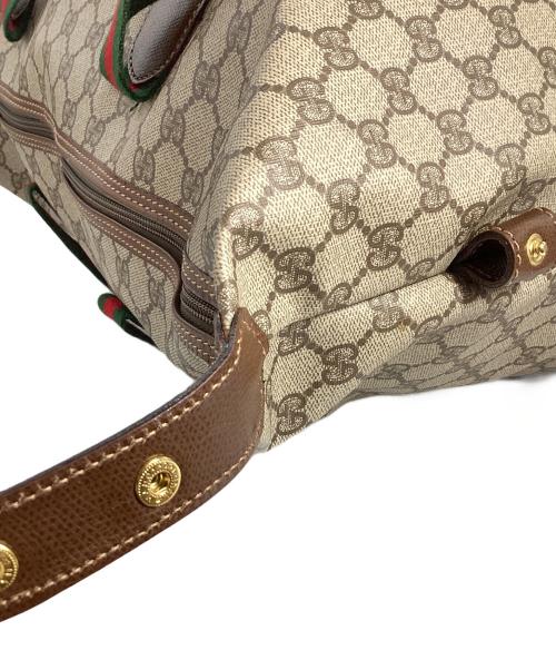 GUCCI（グッチ）GUCCI (グッチ) グッチ　GGスプリーム　シェリーライン　ボストンバッグ ブラウンの古着・服飾アイテム