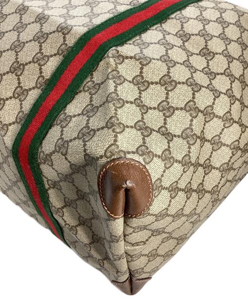 GUCCI（グッチ）GUCCI (グッチ) グッチ　GGスプリーム　シェリーライン　ボストンバッグ ブラウンの古着・服飾アイテム