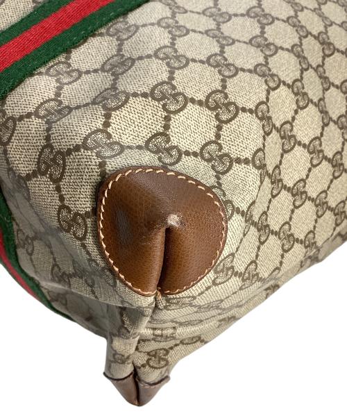 GUCCI（グッチ）GUCCI (グッチ) グッチ　GGスプリーム　シェリーライン　ボストンバッグ ブラウンの古着・服飾アイテム